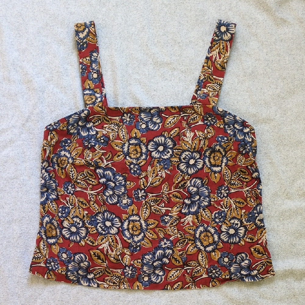 Faherty Floral Camisole - Red and Blue